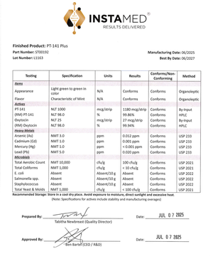 INSTAMED PT-141+ - Sublingual Oral Strips - 10ct