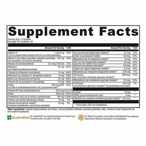 Xymogen ActivNutrients - 120 Capsules supplement facts