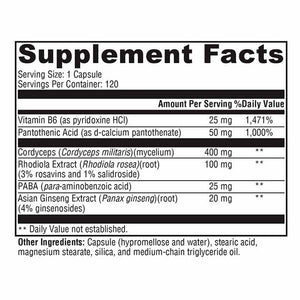 Xymogen Adrenal Essence - 120 Capsules facts panel