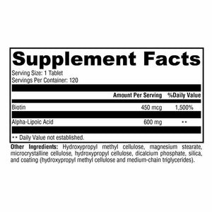 Xymogen ALAmax CR - 120 Tablets facts panel