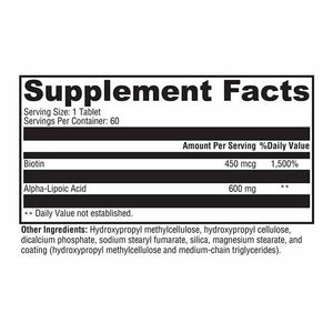 Xymogen ALAmax CR - 60 Tablets facts panel