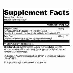Xymogen BergaCor Plus - 60 Tablets facts panel
