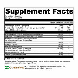 Xymogen MedCaps DPO - 120 Capsules supplement facts label