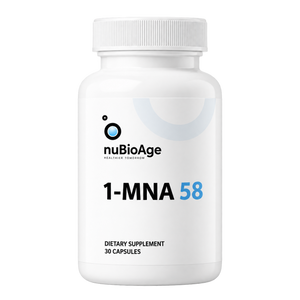 nuBioAge 1-MNA 58 supplement bottle front