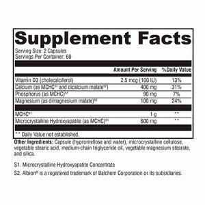Xymogen Ossopan MD - 120 Capsules facts panel