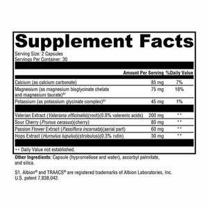 Xymogen SynovX Calm - 60 Capsules facts panel