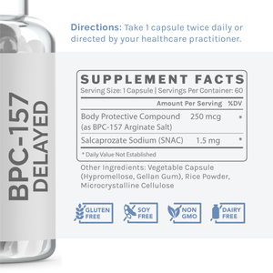 Infiniwell BPC-157 Delayed 250mcg (Delayed Release) 60 Capsules