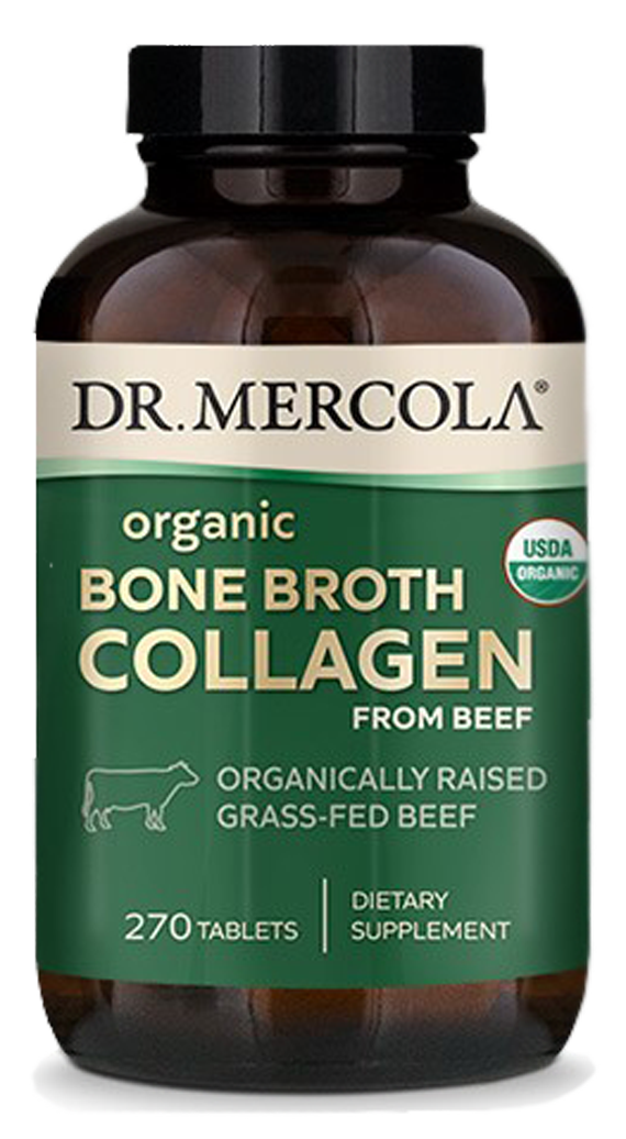 Organic Collagen from Grass Fed Beef Bone Broth 270 Tablets - Dr. Mercola