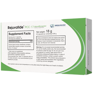 Rejuvatide PCC-17 Adrenal Bioregulator facts panel