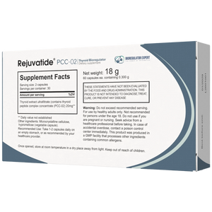 Rejuvatide PCC-02 Thyroid Bioregulator facts panel