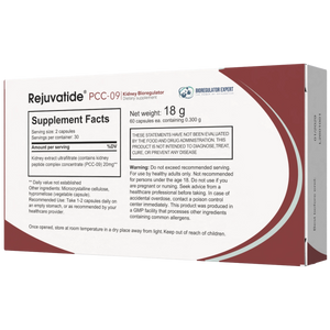 Rejuvatide PCC-09 Kidney Bioregulator facts panel