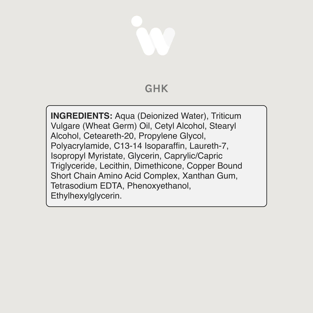 Infiniwell GHK-CU - 30ml - Cosmetic Cream ingredients