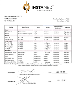 INSTAMED GHK-Cu - Sublingual Oral Strips - 20ct