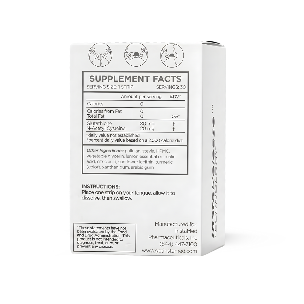 InstaMed Glutathione - Sublingual Oral Strips - 30ct - ePothex InstaMed Glutathione - Sublingual Oral Strips - 30ct - ePothex
