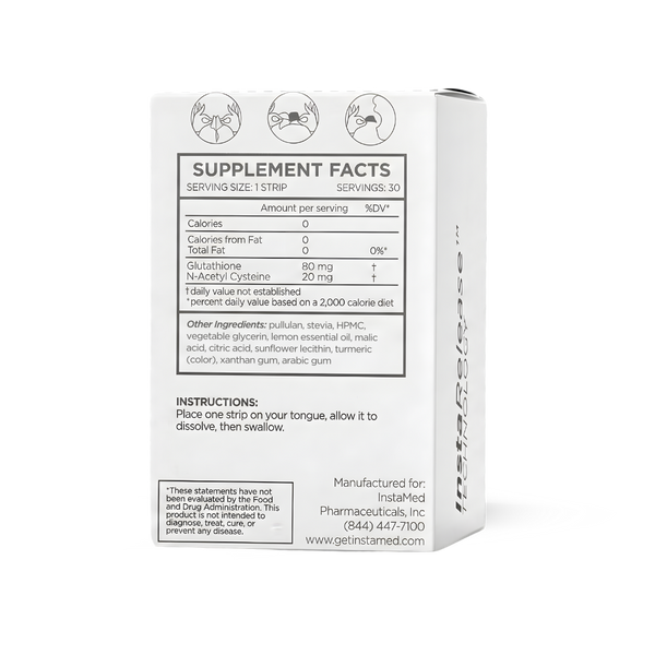 InstaMed Glutathione - Sublingual Oral Strips - 30ct - ePothex