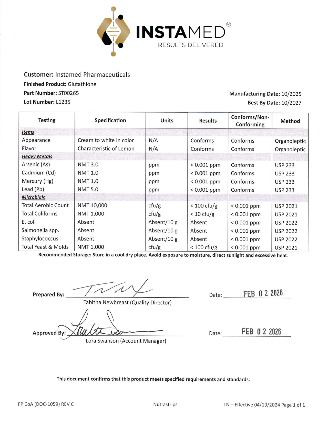 InstaMed Glutathione - Sublingual Oral Strips - 30ct - ePothex InstaMed Glutathione - Sublingual Oral Strips - 30ct - ePothex