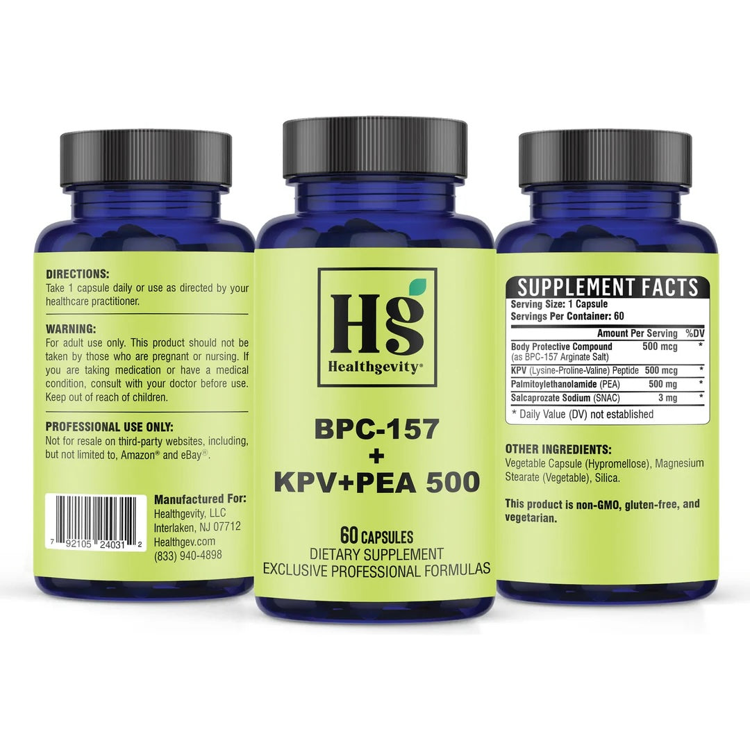 Healthgevity BPC+KPV+PEA 500 - 60 Capsules