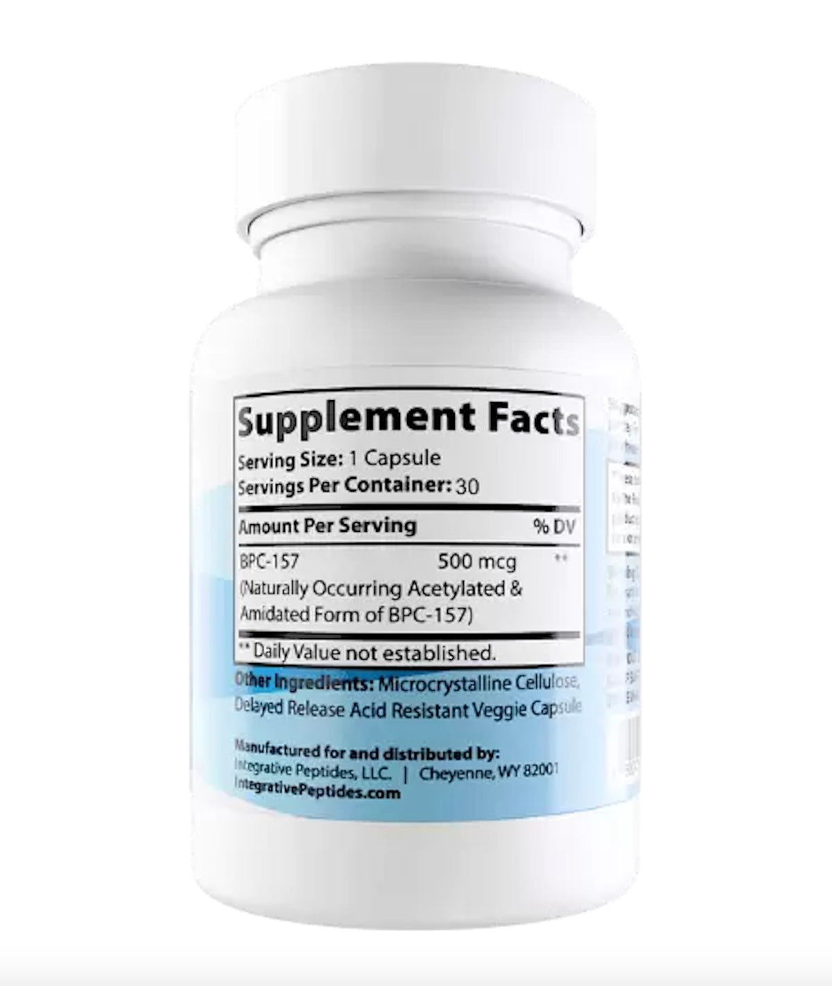 Integrative Peptides BPC-157 Pure (Delayed Release) - Body Protection Compound - 500mcg - 30 capsules