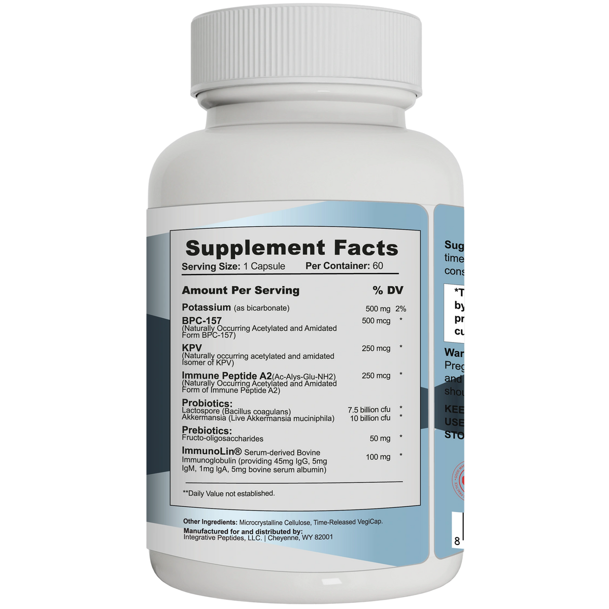 Integrative Peptides Gut Feeling label showing 'Supplement Facts' 