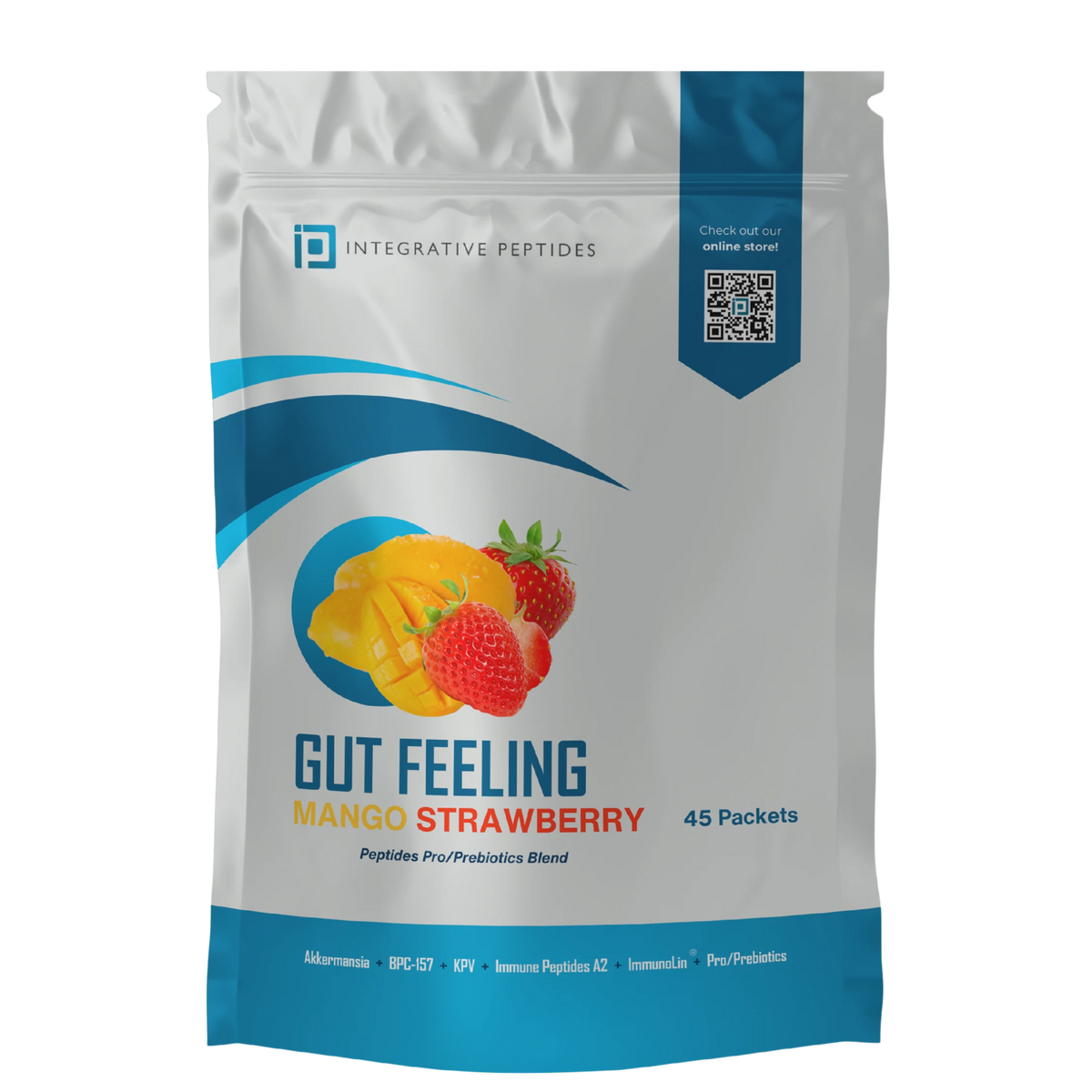 Integrative Peptides Gut Feeling Packets - 45 Servings - Mango Strawberry