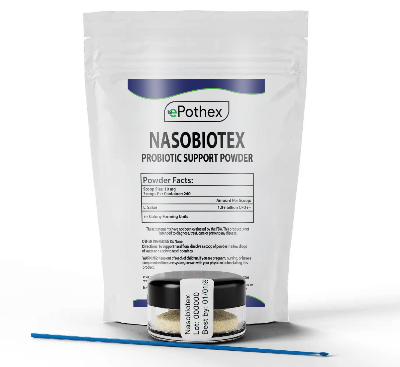 Nasobiotex L. Sakei Powder - 1.5+Billion CFU - Sinus Probiotic - ePothex