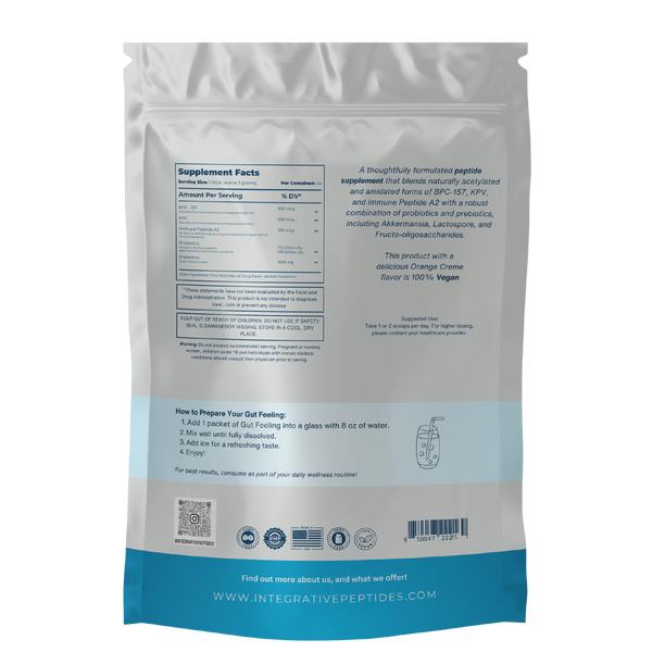 bpc 157 tmj Integrative Peptides Gut Feeling Packets - 45 Servings - Orange Creme