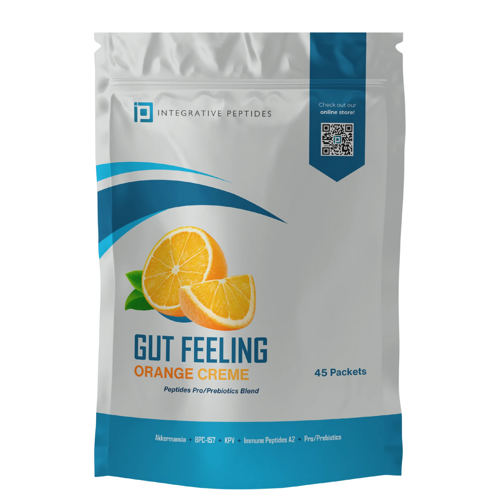 Integrative Peptides Gut Feeling Packets - 45 Servings - Orange Creme