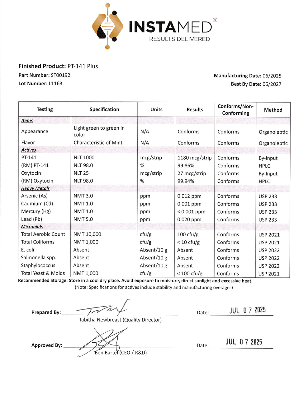 INSTAMED PT-141+ - Sublingual Oral Strips - 10ct