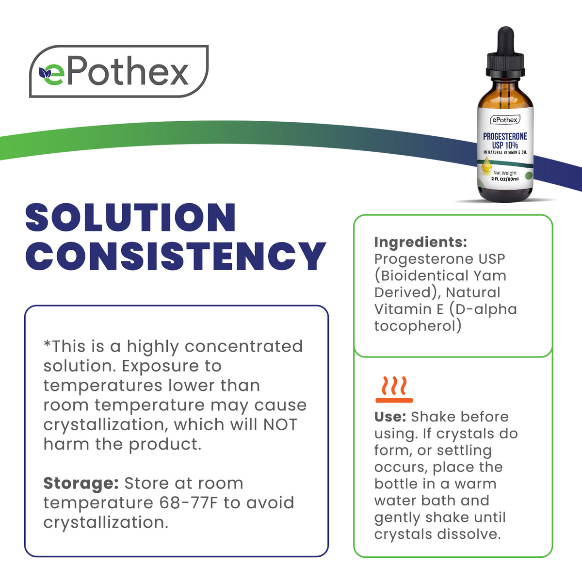 Progesterone Vitamin E Oil - Bioidentical Progesterone USP + Natural Vitamin E Oil - 2 fl oz (60ml)