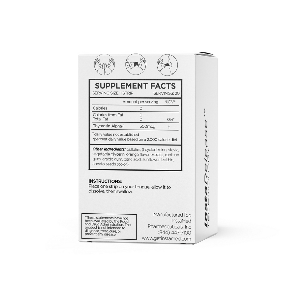 INSTAMED Thymosin Alpha-1 - Sublingual Oral Strips - 20ct