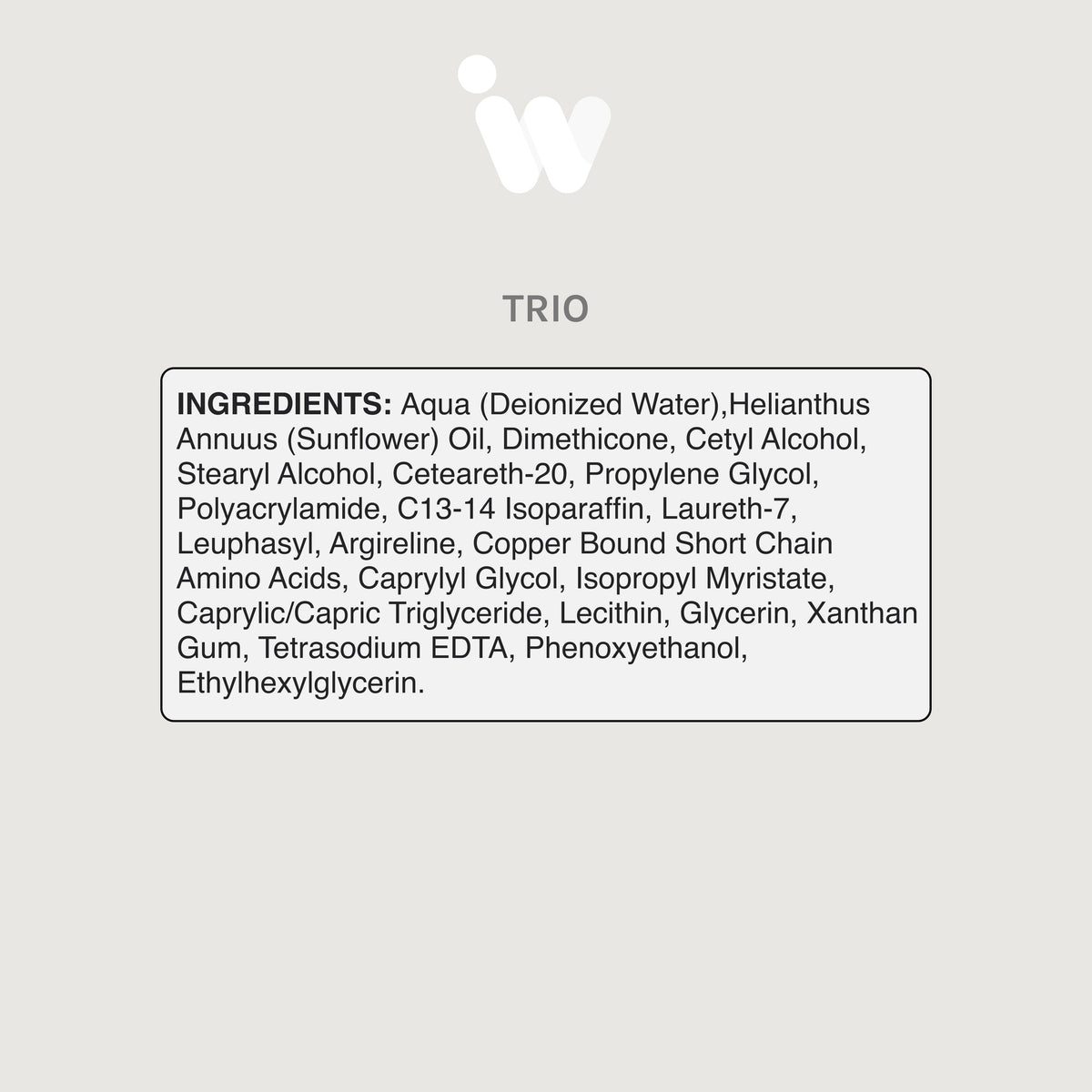 InfiniWell Trio - 30ml - Cosmetic Cream ingredients