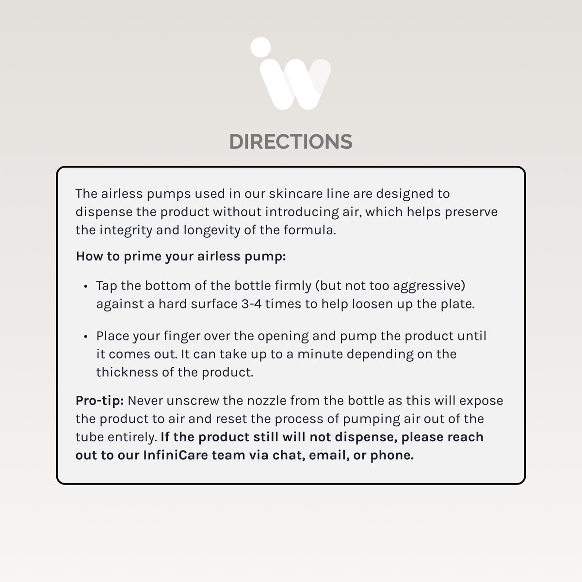InfiniWell Trio - 30ml - Cosmetic Cream Directions