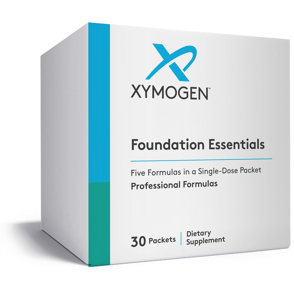 Xymogen Foundation Essentials dietary supplement box on a white background