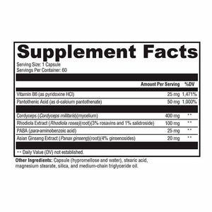 Xymogen Adrenal Essence - 60 Capsules facts panel