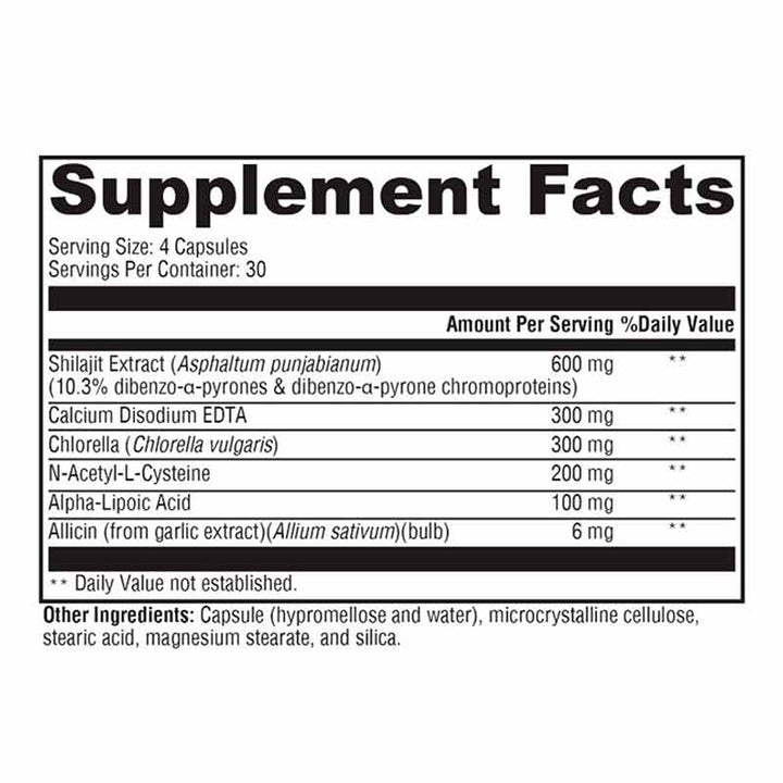 Xymogen CheleX - 120 Capsules facts panel
