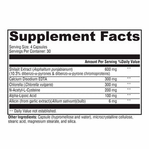 Xymogen CheleX - 120 Capsules facts panel