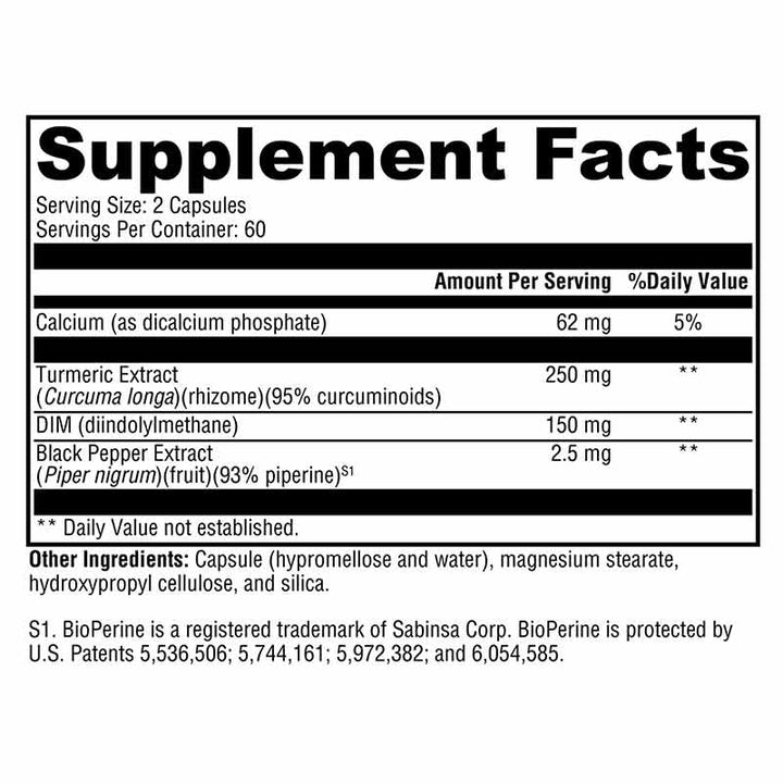 Xymogen DIMension 3 - 120 Capsules facts panel