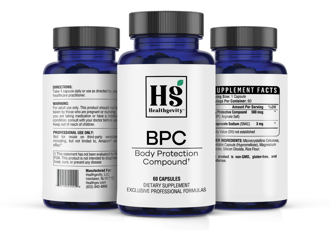 Healthgevity BPC bottle label sides