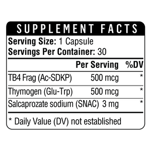 Healthgevity T-Frag 500+ 30 Ct Facts Panel