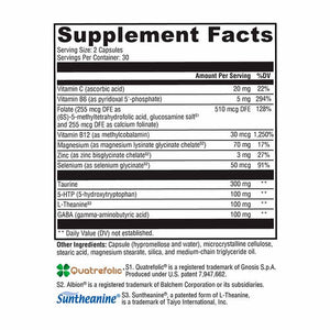 Xymogen Mood Food ES supplement facts panel
