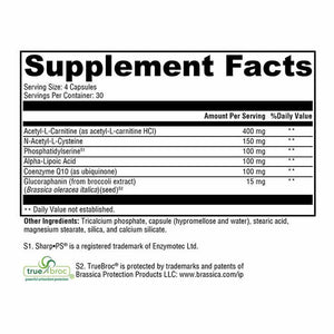 Xymogen NeuroActives BrainSustain - 120 Capsules facts panel