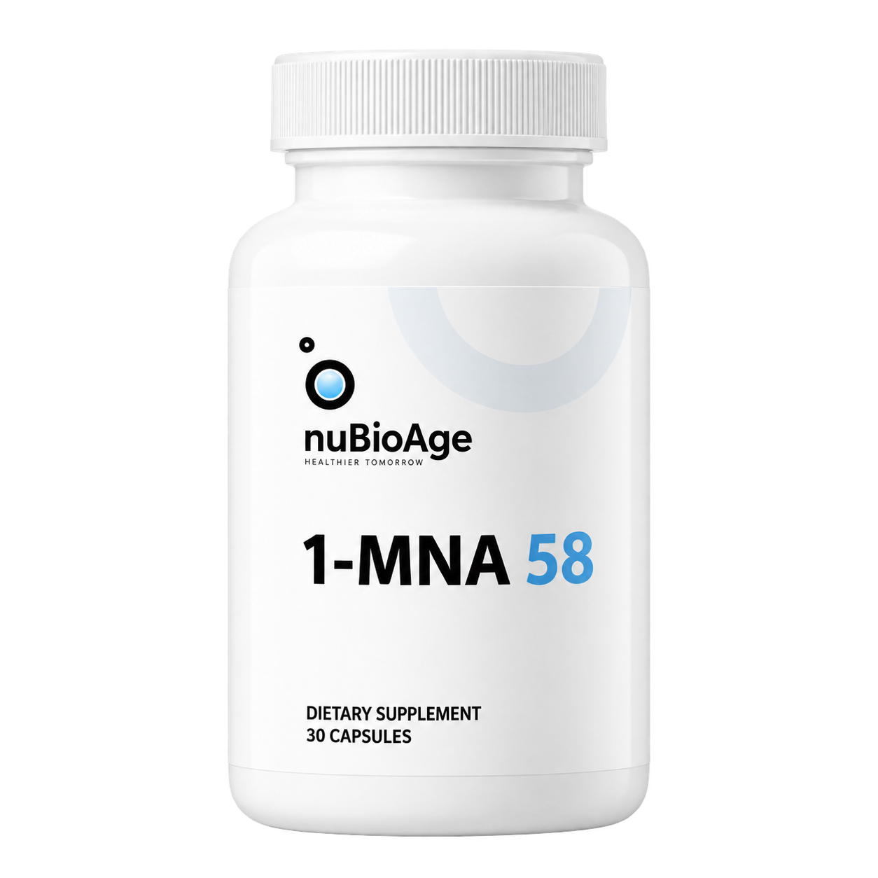 nuBioAge 1-MNA 58 supplement bottle front