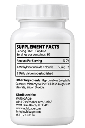 Nubioage 1-mna supplement facts panel