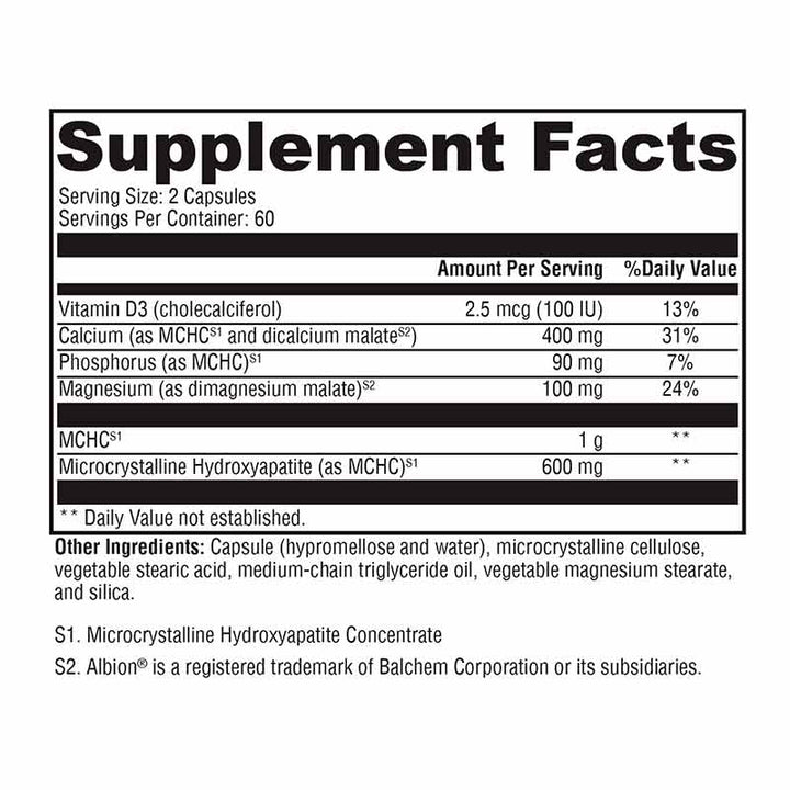 Xymogen Ossopan MD - 120 Capsules facts panel