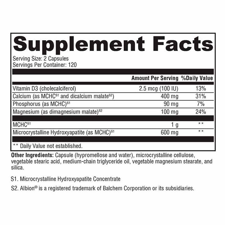 Xymogen Ossopan MD - 240 Capsules facts panel