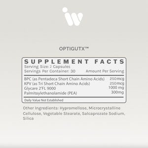 Infiniwell OptigutX - 60 Capsules supplement facts panel