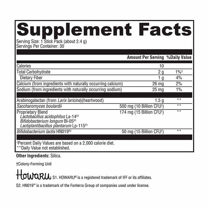 Xymogen ProbioMax Plus 40B supplement facts panel