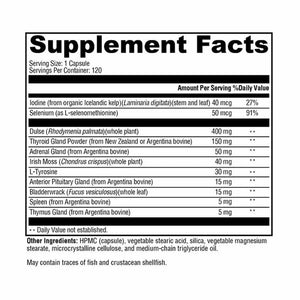 Xymogen T-150 -120 Capsules supplement facts panel