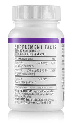 BioTE ADK 10 - 90 Capsules - Vitamin A, Vitamin D, Vitamin K - ePothex