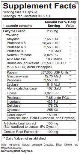 Digestzyme-V 180ct - Ortho Molecular Products - ePothex